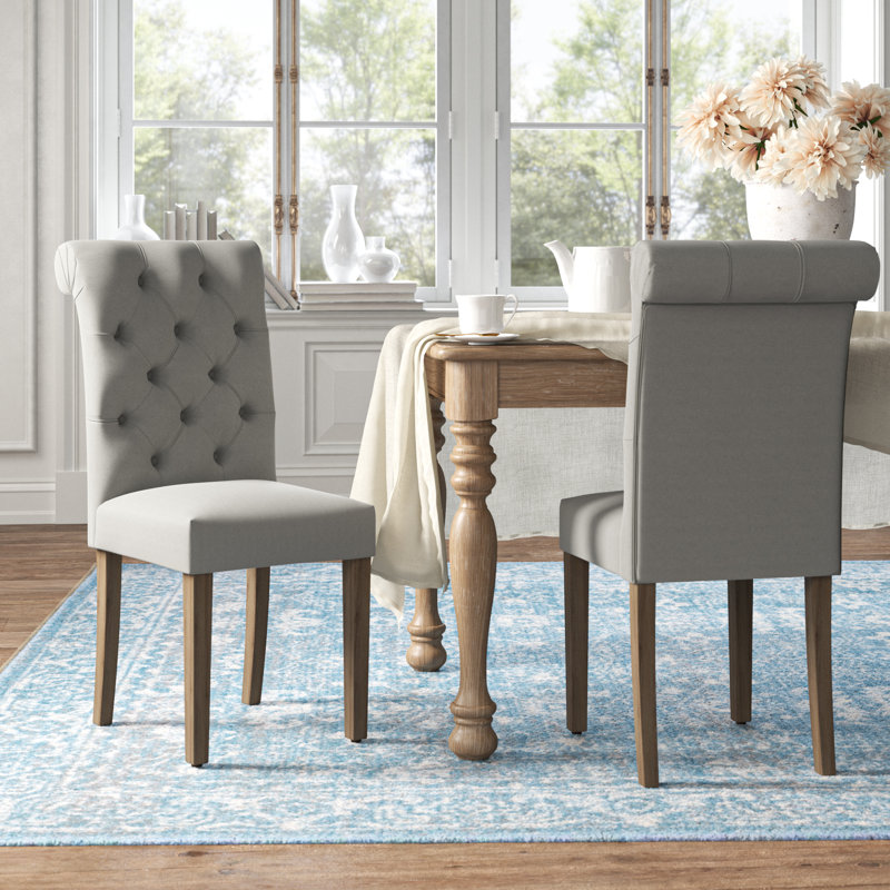 Kelly Clarkson Home Jocelyn Roll Top Tufted Upholstered Side Chair